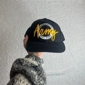 Vintage army West Point‎ men's black yellow SnapBack hat 90s
